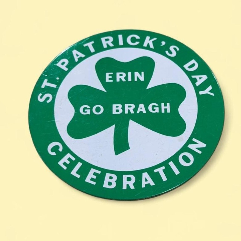 Vintage St. Patrick's Day Celebration Badge - Green and White